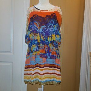 Island print dress